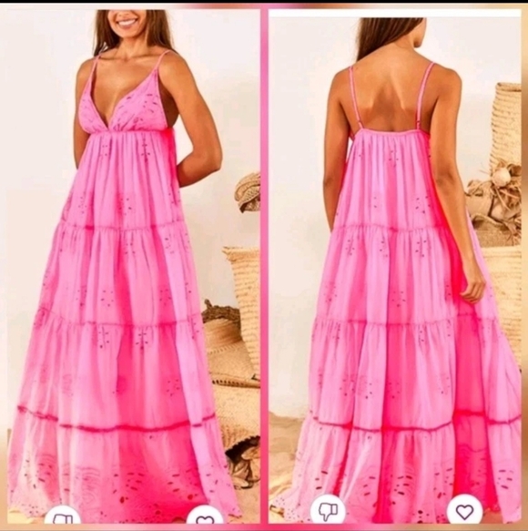 Farm Rio Pink Neon Maxidress